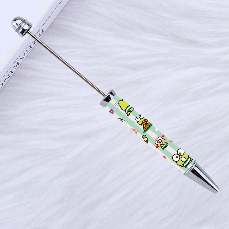 New Style DIY Plastic Beadable Pens with Cartoon Prints