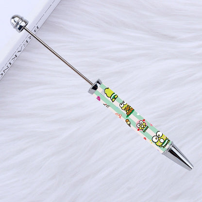 New Style DIY Plastic Beadable Pens with Cartoon Prints