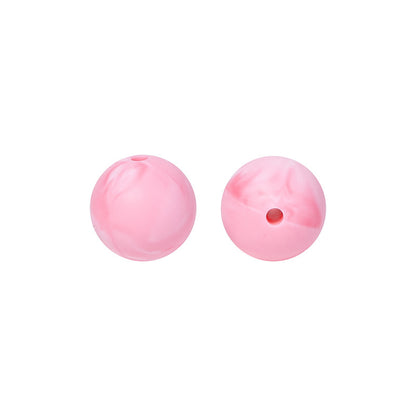 9 Mm Food Grade Silicone Beads Colored Round Loose Beads Handmade DIY Beaded Bracelet Pacifier Chain Accessories Spot Wholesale #51-98