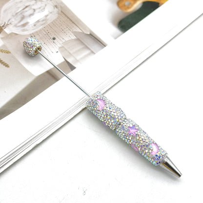 Cross-border DIY Star Moon Mocha Full Diamond Bead Pen, Creative Rhinestone Moe Grain Pen Colorful Gift Pen Wholesale