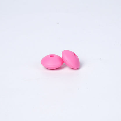 Spot Silicone Beads European and American Jewelry 12mm Small Beads DIY Necklace Beaded Oval Lentil Loose Beads Wholesale