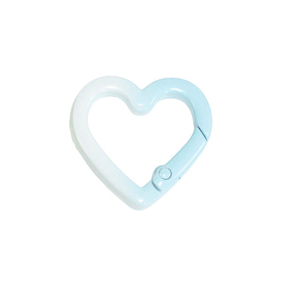 24*24mm Two-color Love Spring Buckle Heart-shaped Opening Ring Gradual Change Ring Keychain DIY Accessories Alloy Connecting Ring