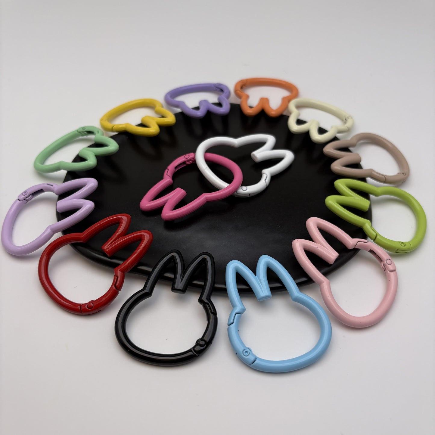 45 * 37Mm Rabub Paint Color Spring Buckle Round Opening Ring Spring Ring Key Ring DIY Jewelry Accessories Random Mix