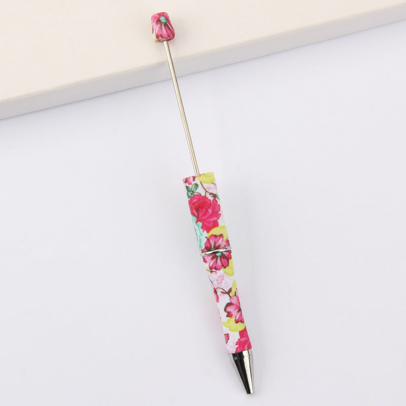 DIY bead pen printing pattern creative plastic beading puzzle leopard print floral cow tiger pattern bead pen wholesale