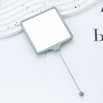Handheld square makeup mirror high definition student portable makeup ins wind mini handle small mirror wholesale
