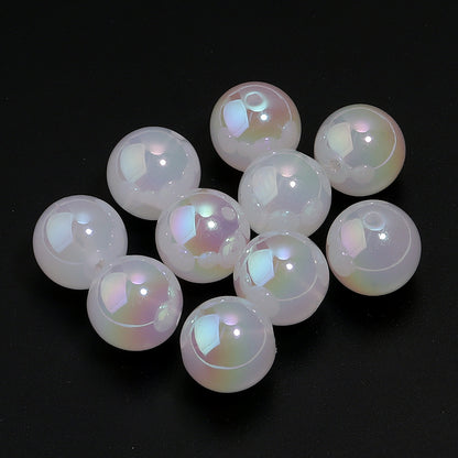 16Mm white moonlight plated colored round beads acrylic magic round beads DIY jewelry accessories versatile pen beads beaded loose beads