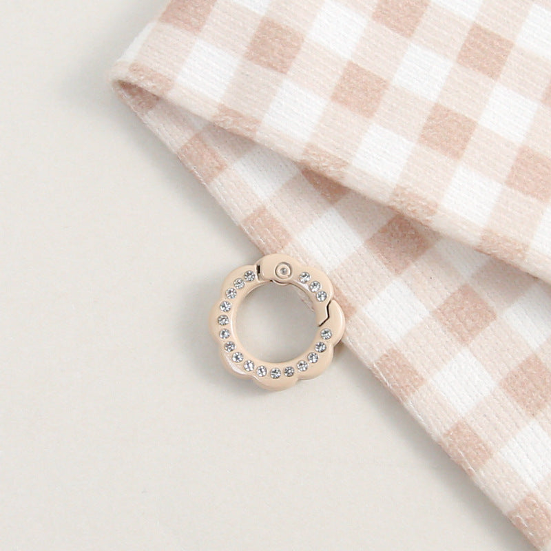 21mm Zinc Alloy Colored Petals with Diamonds, Spring Ring, Open Connection Ring DIY Jewelry, Keychain, Buckle Accessories
