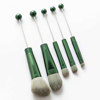 DIY metal handle string beads makeup brush set, concealer brush, eyeshadow brush, eyebrow brush, makeup, makeup tools wholesale
