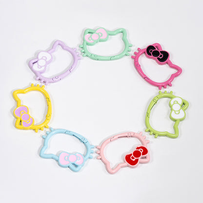 34.5*49.5mm Paint Color Spring Buckle Opening Ring KT Cat Spring Ring Keychain DIY Accessories Alloy