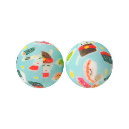 15mm Silicone Beads Water Transfer Beads DIY Jewelry Bead Pen Loose Beads Wholesale #201-250