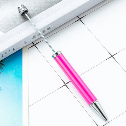 DIY plastic bead pen wholesale UV electroplating colorful beaded ballpoint pen creative student plastic bead pen