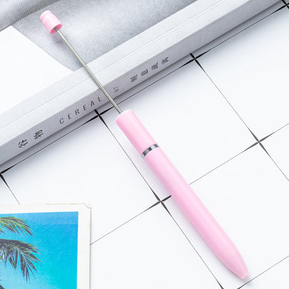 New Macaron color straight bead pen DIY beading extended beaded ballpoint pen advertising gift pen wholesale