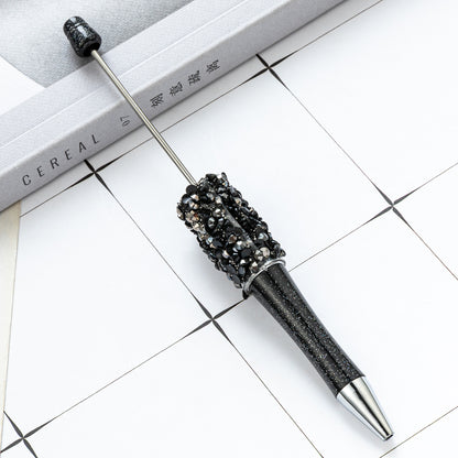 DIY multi-color broken diamond bead pen creative hand-affixed crystal plastic pen cute girl heart advertising gift pen