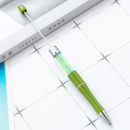 Spot plastic bead pen wholesale creative DIY handmade plastic bead pen empty tube crystal bead ballpoint pen
