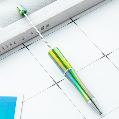 Cross-border plastic bead pen wholesale student creative handmade DIY ballpoint pen new UV gradual change bead pen wholesale