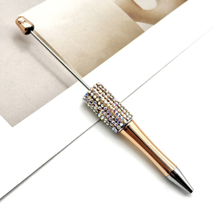 UV electroplated colored diamond bead pen DIY multi-color diamond beaded ballpoint pen handmade rhinestone gift pen manufacturer wholesale
