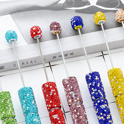 New DIY full diamond bead pen hand-attached drill AB colored diamond beaded ballpoint pen multi-color plastic bead pen wholesale
