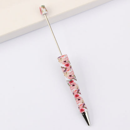 DIY bead pen printing pattern creative plastic beading puzzle leopard print floral cow tiger pattern bead pen wholesale