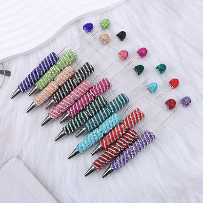 New DIY diamond-encrusted whirlwind bead pen, cross-border hot-selling cute pen, multi-color rotary diamond-encrusted gift pen wholesale