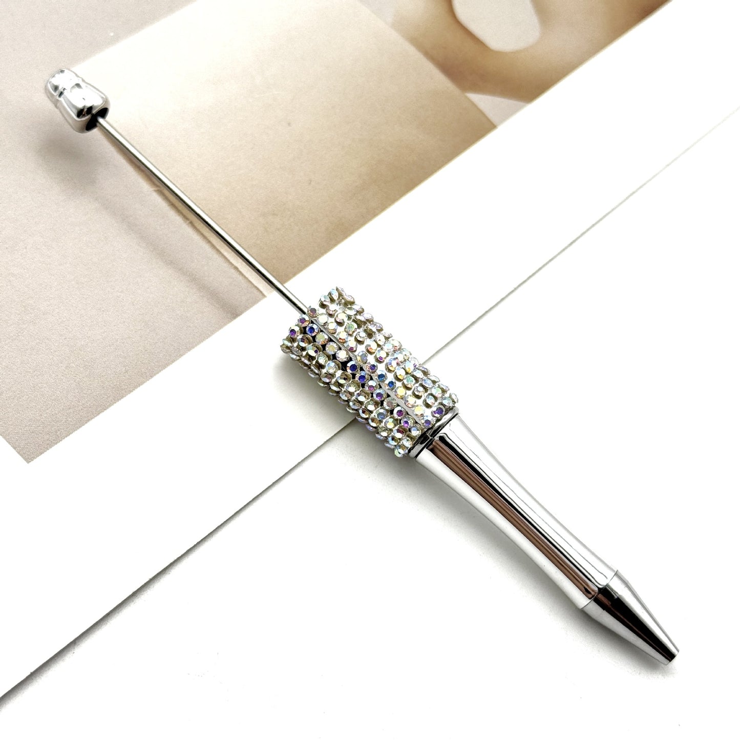 UV electroplated colored diamond bead pen DIY multi-color diamond beaded ballpoint pen handmade rhinestone gift pen manufacturer wholesale