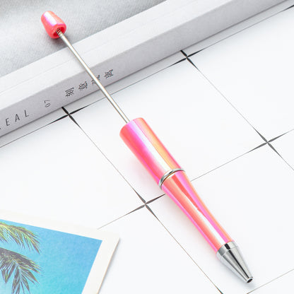 Cross-border plastic bead pen wholesale student creative handmade DIY ballpoint pen new UV gradual change bead pen wholesale