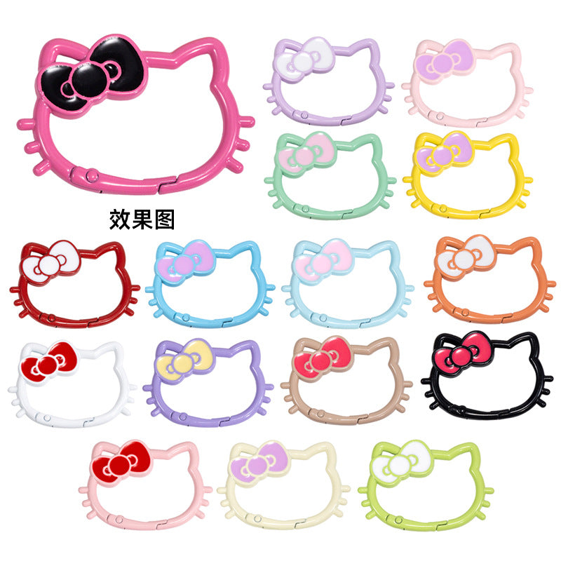 34.5*49.5mm Paint Color Spring Buckle Opening Ring KT Cat Spring Ring Keychain DIY Accessories Alloy