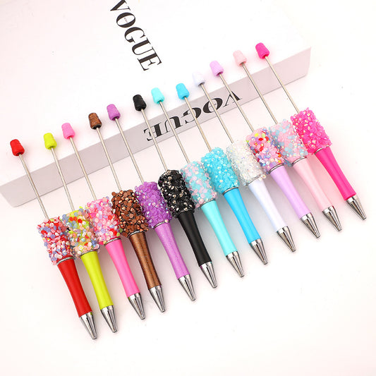 New DIY petal sequined bead pen, Macaron multi-color bead-piercing ballpoint pen cross-border sprouting pen manufacturers wholesale