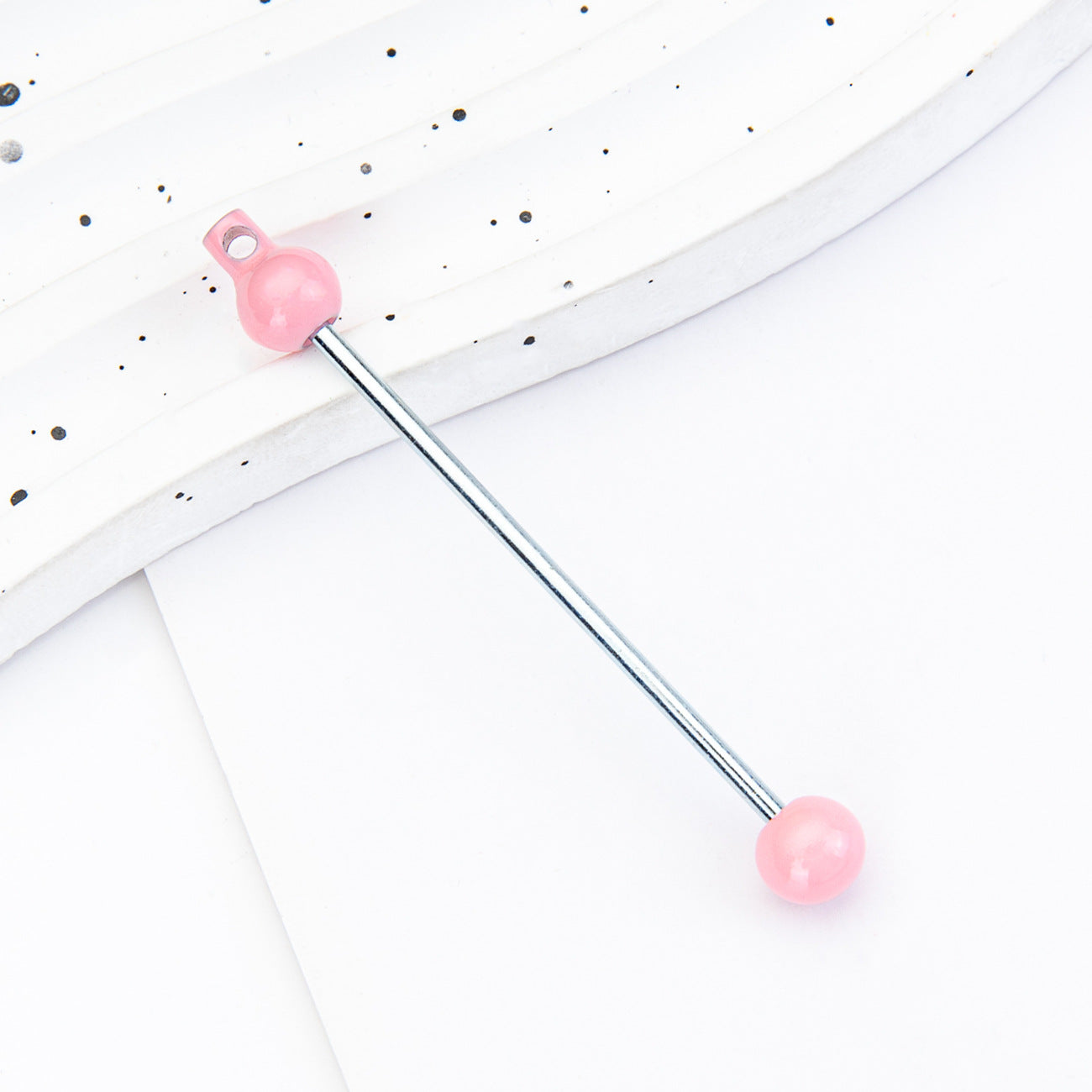 New DIY beaded pole, creative handmade beaded keychain accessories pendant pole metal beaded pole