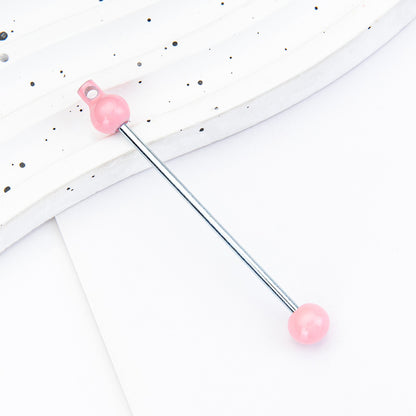 New DIY beaded pole, creative handmade beaded keychain accessories pendant pole metal beaded pole