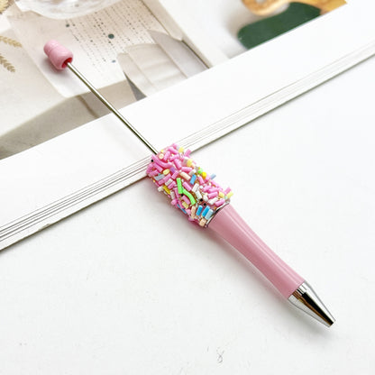 DIY colored sugar bead pen ins colored sugar needle candy cute pen, colored chocolate candy beaded ballpoint pen spot