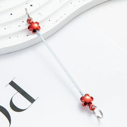 DIY beaded love keychain accessories pendant, creative handmade beaded keychain accessories plastic beaded pole