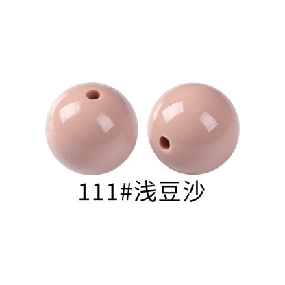 15mm Spot Glossy Silicone Beads Round Loose Beads DIY Jewelry Smooth Oil Injection Silicone Beads Mixed Color Beads