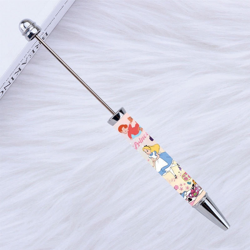 New Style DIY Plastic Beadable Pens with Cartoon Prints