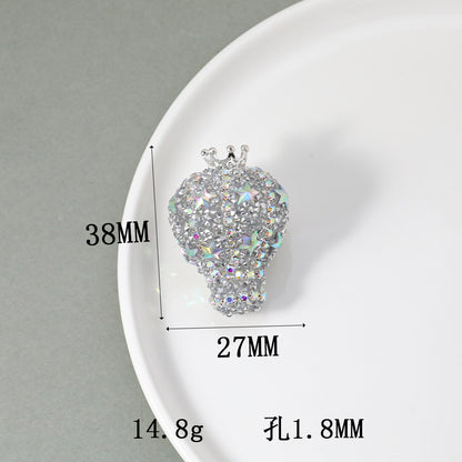 TK new diamond-encrusted vertical hole hot air balloon loose beads DIY mobile phone chain keychain bead pen necklace bead accessories