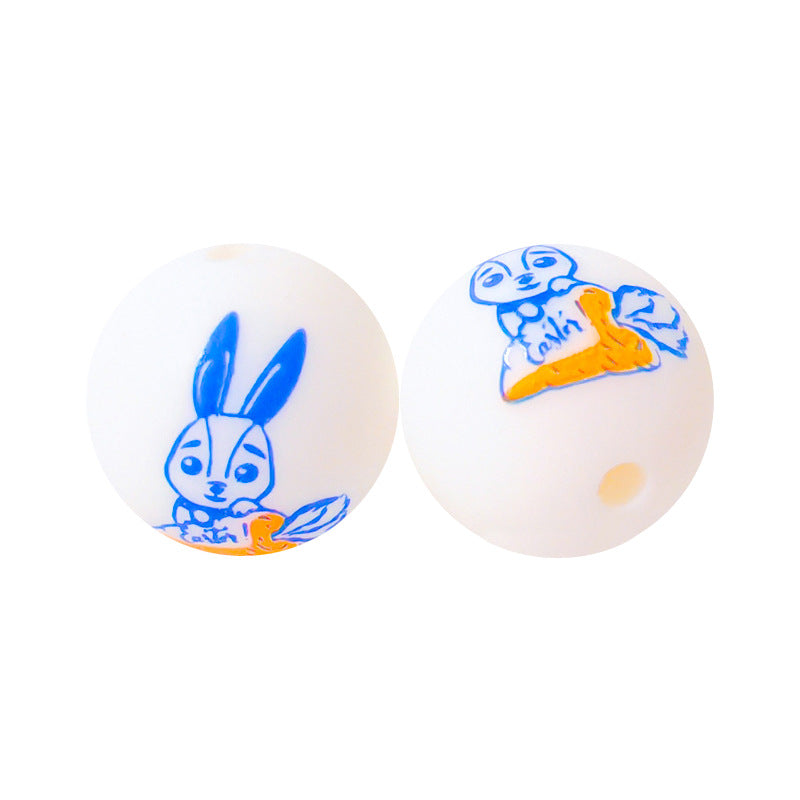 15mm Silicone Beads Water Transfer Beads DIY Jewelry Bead Pen Loose Beads Wholesale #101-150