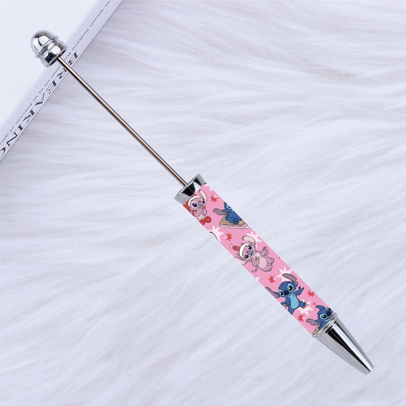 New Style DIY Plastic Beadable Pens with Cartoon Prints