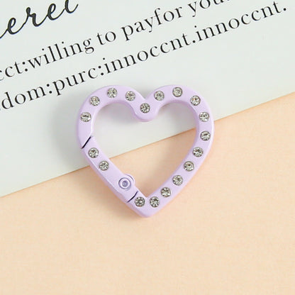 25 * 26Mm Candy Color Love Point Drill Spring Buckle Open Ring Mobile Phone Chain Keychain Handmade DIY Jewelry Accessories