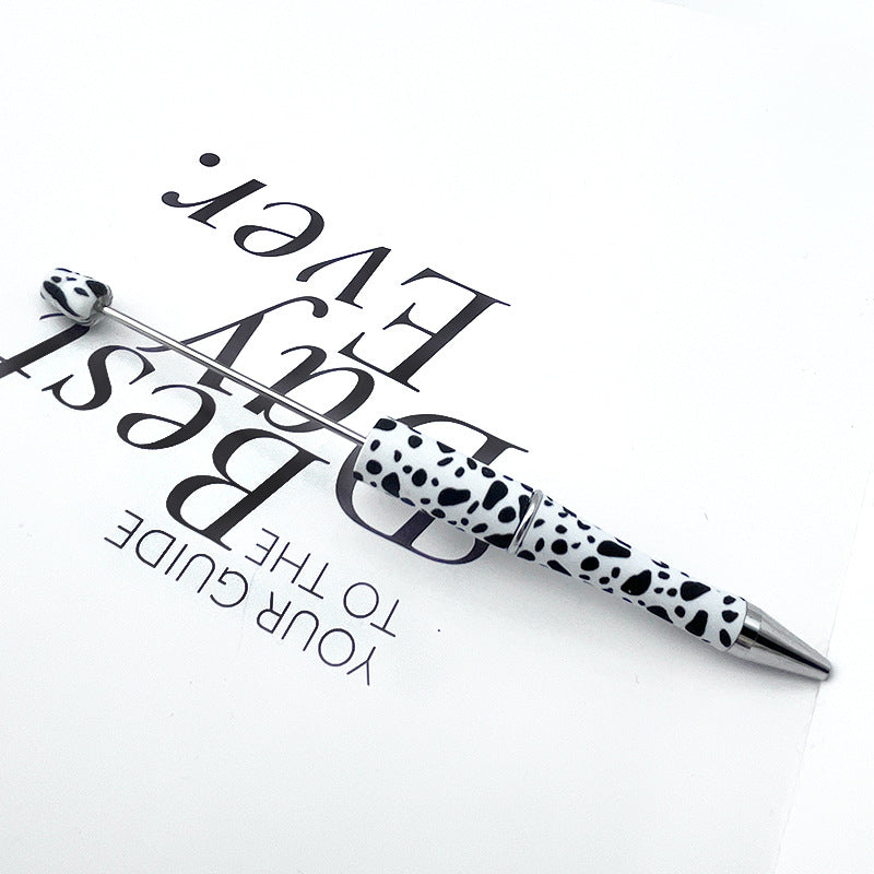 DIY printing pattern bead pen creative leopard print floral cow bead pen cross-border beadedpen spot wholesale