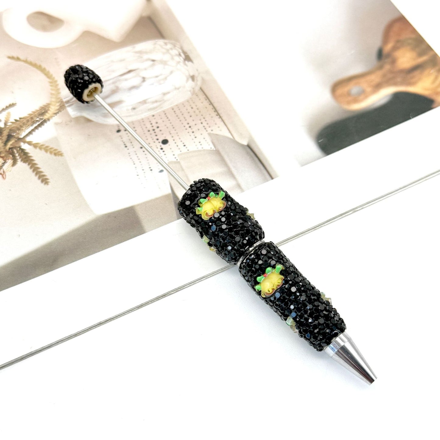 New Christmas full drill pen, creative DIY bead pen Santa Claus Elk Snowman KT cat cartoon gift pen