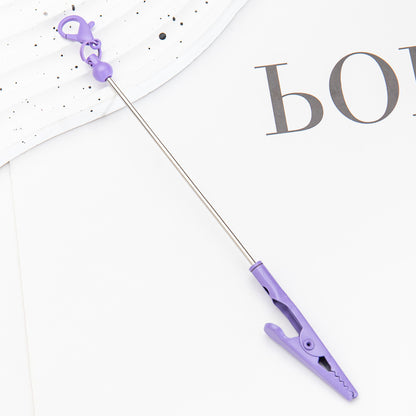 New Beaded Lobster Buckle Clip Business Card Clip Metal Toothed Crocodile Note Clip Bag Pendant Student Keychain
