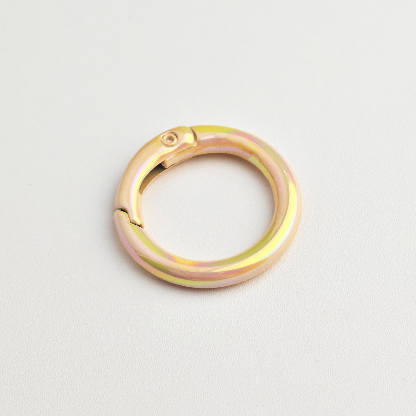 20Mm UV electroplated color spring buckle ab color Mapei spring ring DIY jewelry accessories alloy round connection keychain