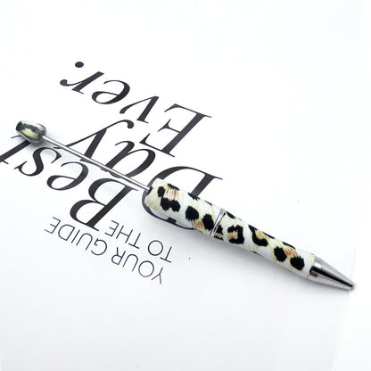 DIY printing pattern bead pen creative leopard print floral cow bead pen cross-border beadedpen spot wholesale