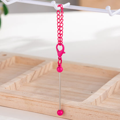 New DIY mini beaded keychain creative personalized bag pendant keychain candy-colored metal keychain