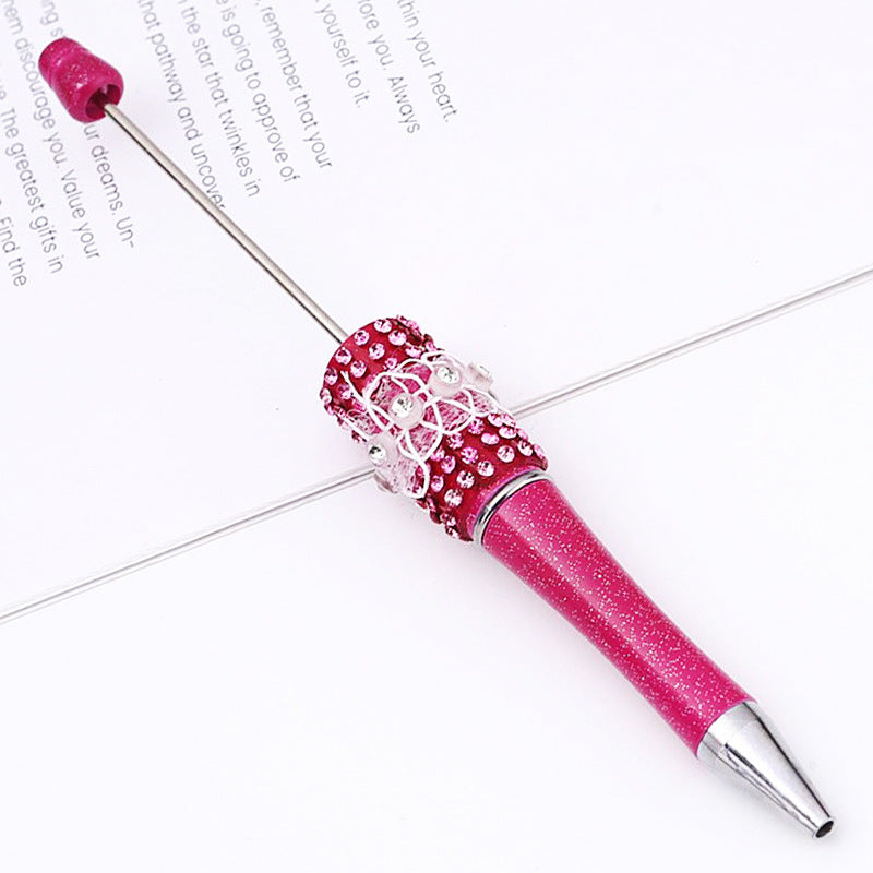 DIY diamond bead pen creative butterfly mesh yarn handmade sticker diamond bead pen, girl heart ballpoint pen spot wholesale
