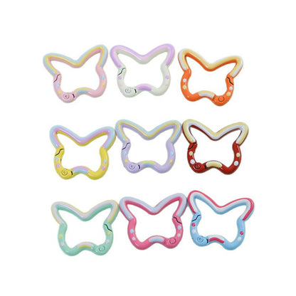 25*30mm Color Butterfly Spring Buckle Paint Alloy Buckle Handmade DIY Pendant Doll Bag Keychain Accessories