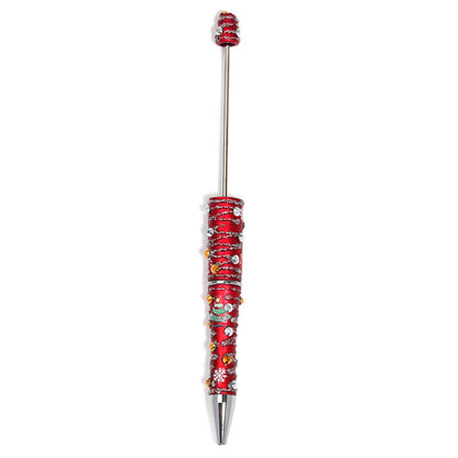 New DIY diamond-set Christmas colorful bead pen broken diamond full diamond ballpoint pen colored cartoon heavy industry cute pen