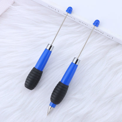 Cross-border explosion DIY telescopic bead pen, creative and cute macaron color telescopic rotating beaded gift ballpoint pen