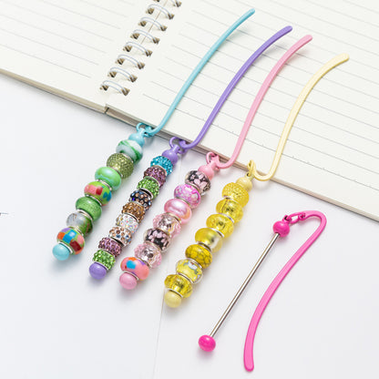 Spot metal bookmark wholesale creative DIY beaded bookmark pendant children's reward small gift mark book page folder