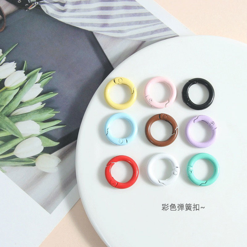 20mm Color Spring Buckle Paint Openable Connection Ring Keychain Mobile Phone Chain Jewelry Accessories