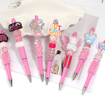 Creative new cartoon rotating bead pen heavy industry glitter high value new ins wind bead pen ballpoint pen